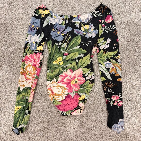 Vintage Betsey Johnson 80s/Early 90s "Punk Label" Floral Bodysuit - Picture 6 of 9